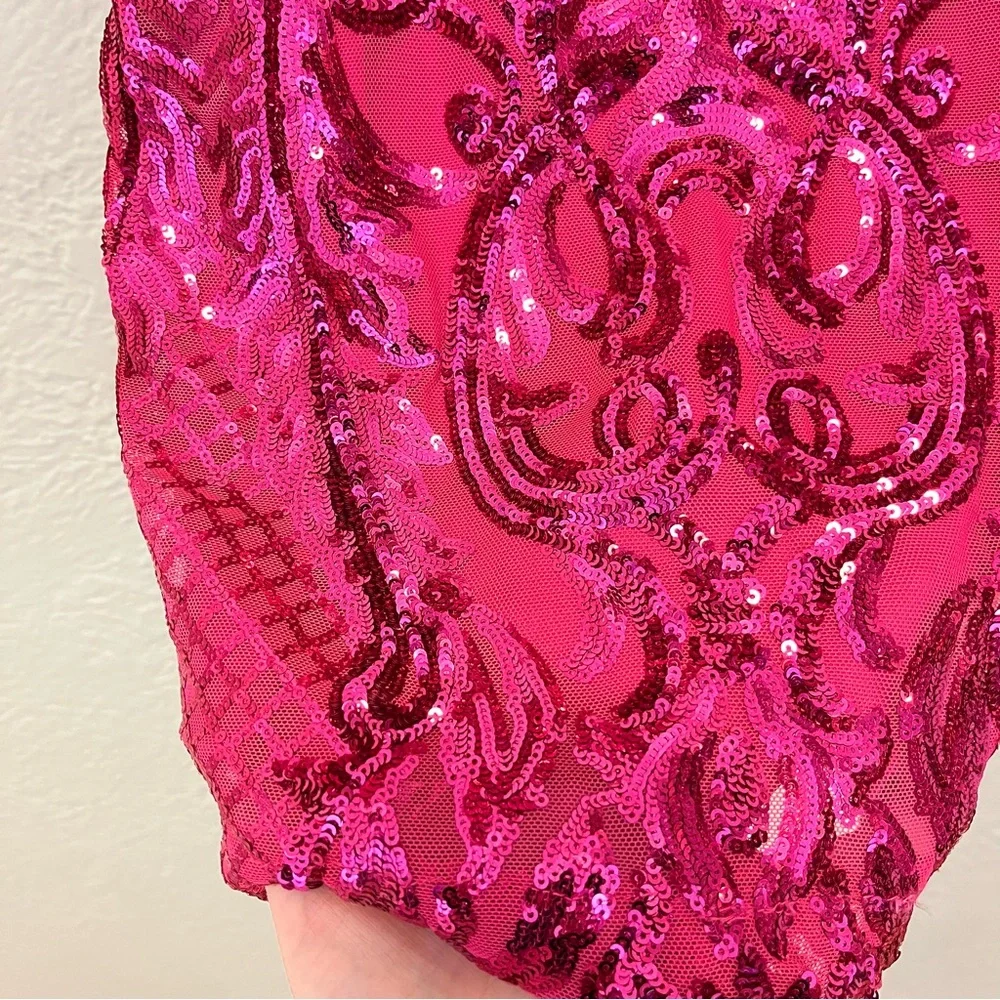 Windsor Dress Pink Sequin Mesh Prom HoCo Party XS Ashley - Picture 4 of 7